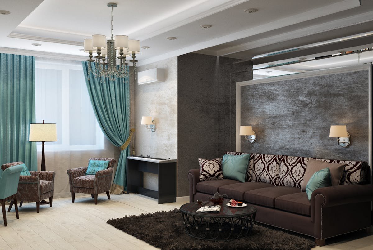Staged bedroom with neutral bedding and minimal decor to appeal to buyers